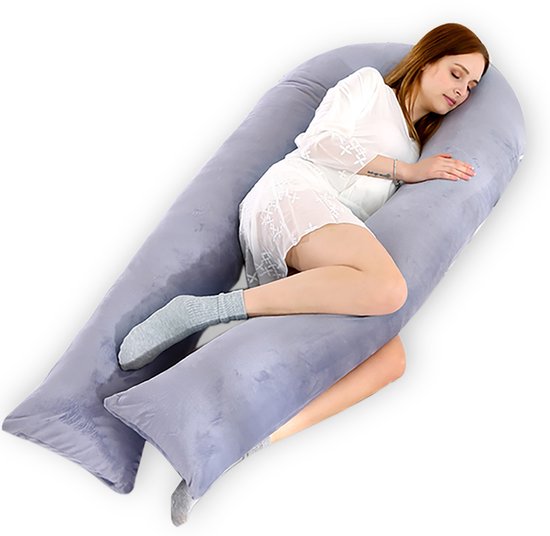 CALIYO Zwangerschapskussen XXL - 320cm - Afneembare Hoes - Zijslaapkussen / Body Pillow / Lichaamskussen / Voedingskussen