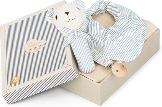 Cam Cam giftset for newborn - classic stripes blue van Cam Cam