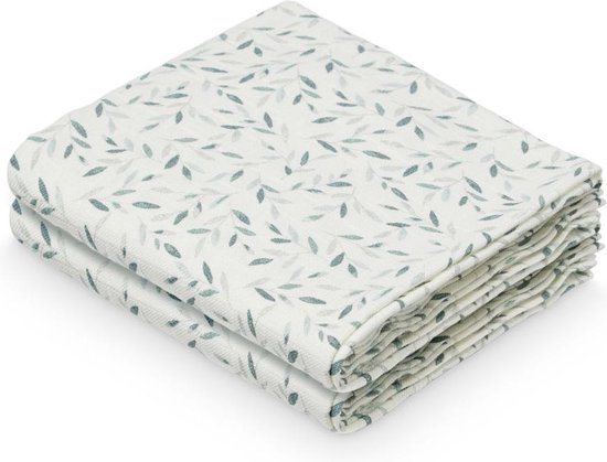 Cam Cam hydrofiele doeken set van twee 70x70 - green leaves van Cam Cam