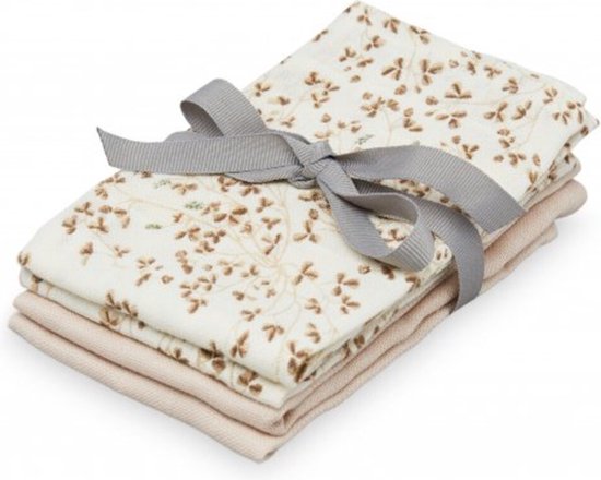 Cam Cam spuugdoekjes hydrofiel mix set van vier - lierre / almond van Cam Cam