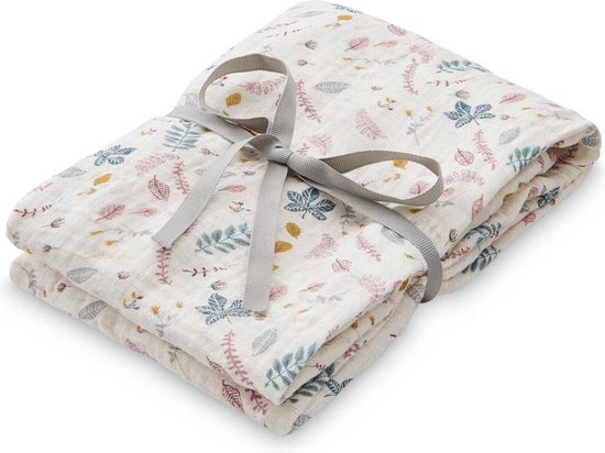 Camcam hydrofiele doek of swaddle Pressed Leaves- roze van Camcam