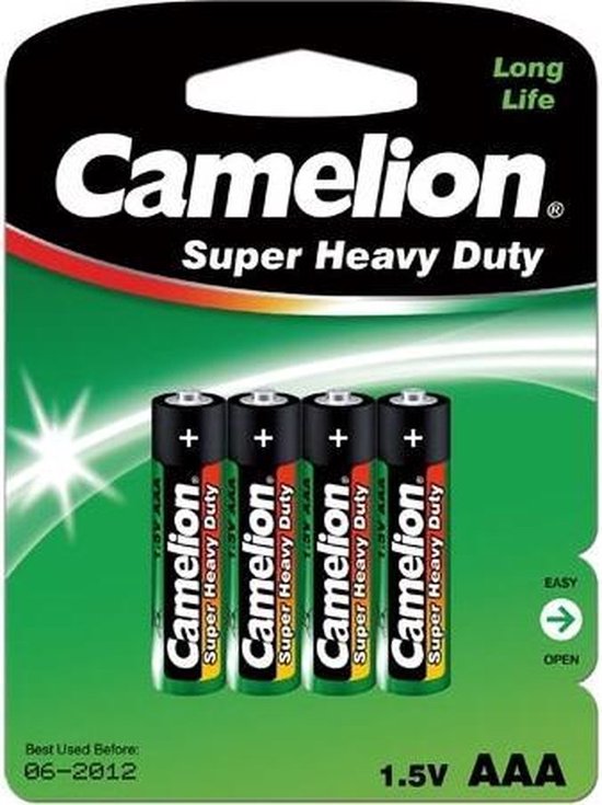 Camelion Batterijen Aaa Longlife 1.5v Groen/zwart 4 Stuks van CAM