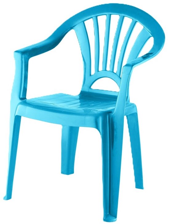 Camping Kinderstoel van kunststof - blauw - 37 x 31 x 51 cm - binnen/buiten van Korbell