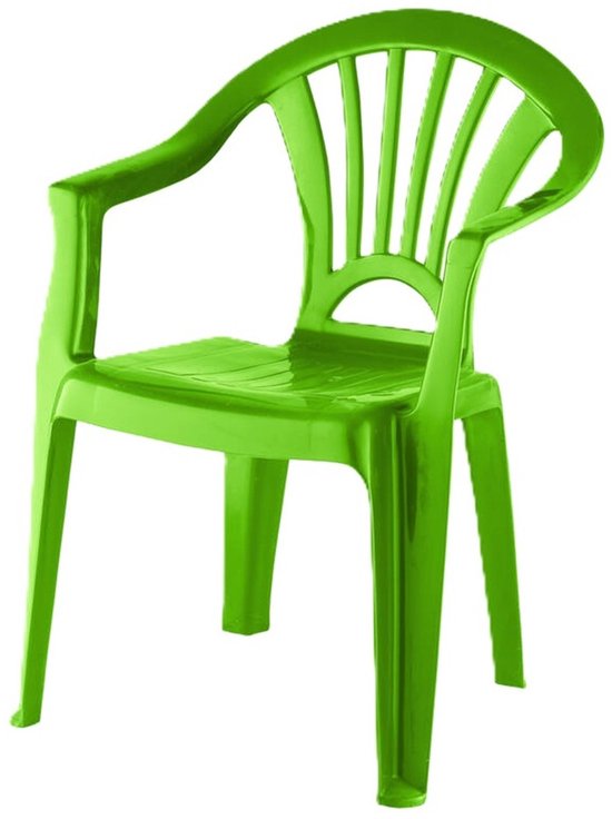 Camping Kinderstoel van kunststof - groen - 37 x 31 x 51 cm - binnen/buiten van Summertime