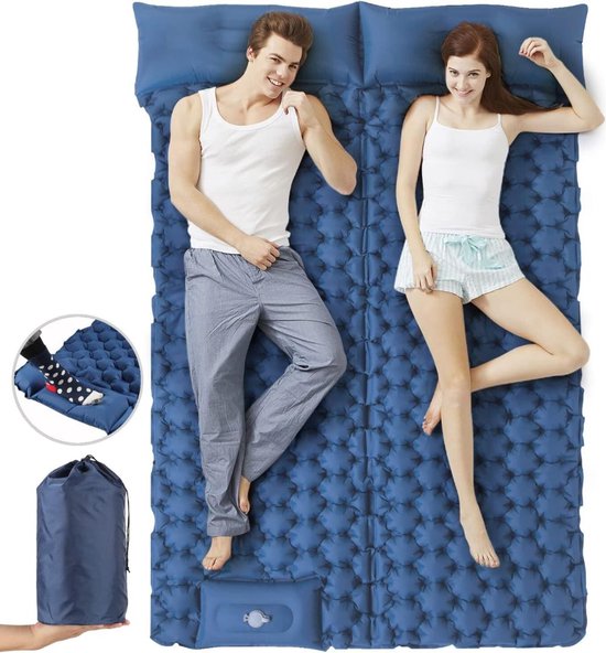 Camping Matras - Campingbedje Matras - Campingmatras voor Twee Personen - 200 x 120 x 7cm - Inclusief Pomp - Lichtgewicht van Camp