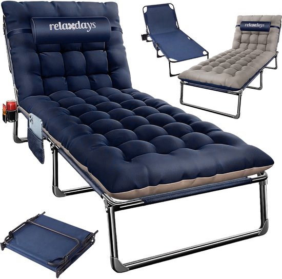 Campingbed - 190x26x72 cm - blauw van Merkloos