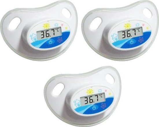 Camry 8416 - 3 x fopspeen - speen - wit/blauw met thermometer van Camry
