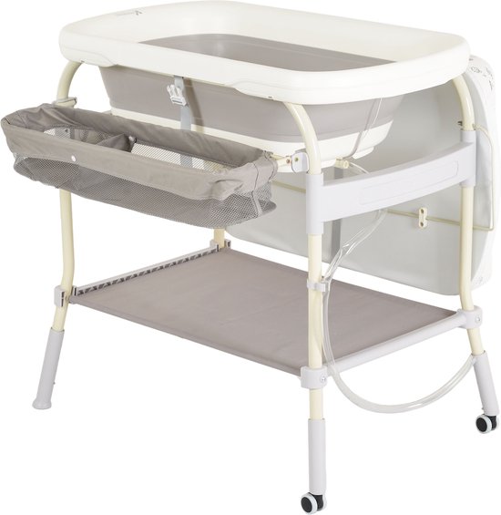 Cangaroo Garda Wit/Grijs 2-in-1 Badje en Luiertafel
