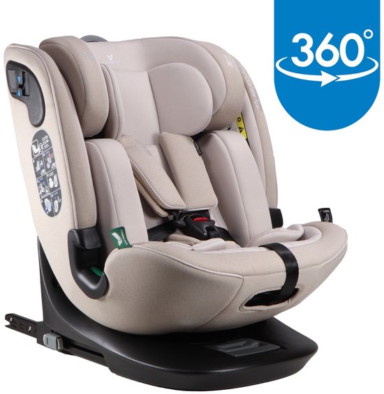 Cangaroo GTS Sandstone - 40-150 cm - 360° i-Size Autostoel - SPS - incl. base van Merkloos