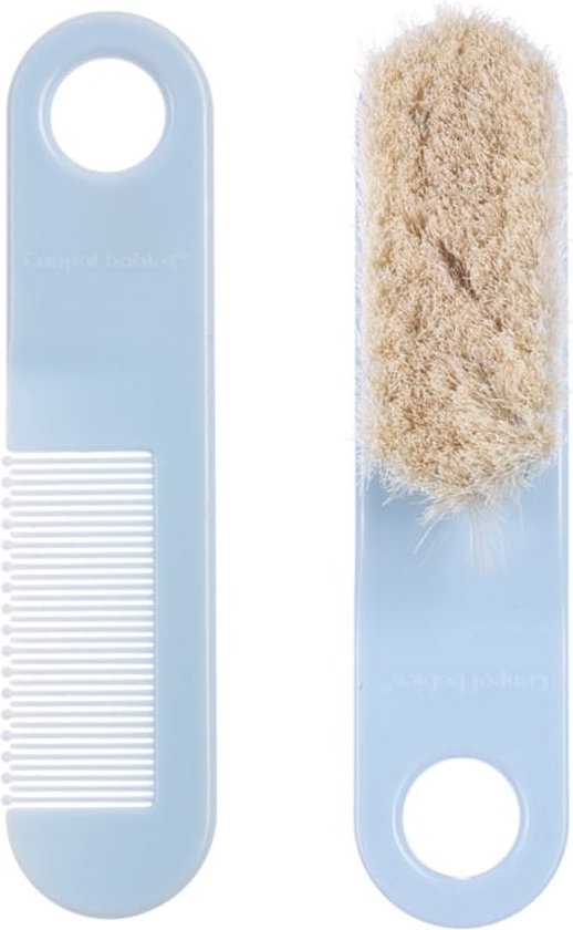Canpol Babies babyborstel en kam met zachte, natuurlijke haren, 0m+ licht blauw van Canpol Babies