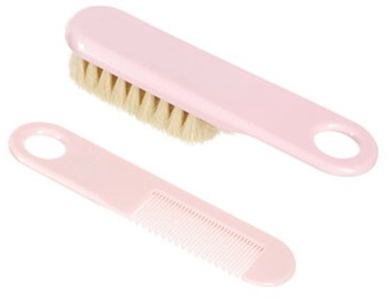 Canpol Babies babyborstel en kam met zachte, natuurlijke haren, 0m+ Roze van Canpol Babies