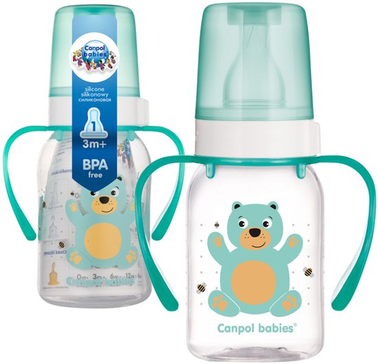Canpol Babies babyfles 3+ m, 120 ml Groen
