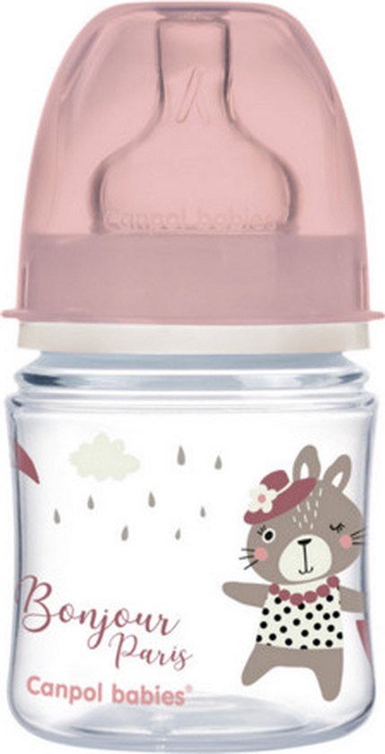 Canpol Babies BONJOUR PARIS (roze) Easy Start Anti-Koliek babyfles 0m+, 120 ml 120 ml van Canpol Babies