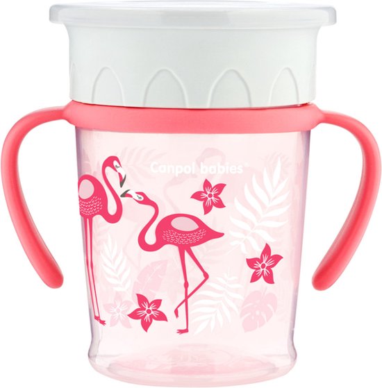 Canpol Babies JUNGLE babybeker 360° 270ml - 6m+ Roze van Canpol Babies