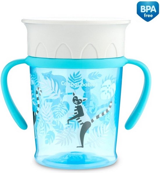 Canpol Babies JUNGLE babybeker 360° 270ml - 6m+ Turkoois van Canpol Babies