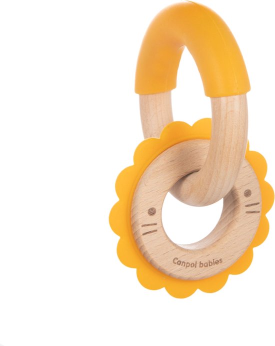 Canpol Babies Lion Houten en siliconen bijtring voor baby's -0m+ 0+ maanden van Canpol Babies