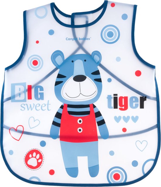 Canpol Babies Soft Washable Apron PUPPETS blue- 12 m+ Tijger van Canpol Babies