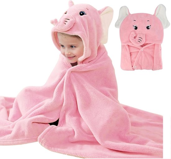 Capespedoek Baby en Peuterkind | Zachte Absorberende Badcape met Capuchon voor Jongens en Meisjes | 70x140 cm