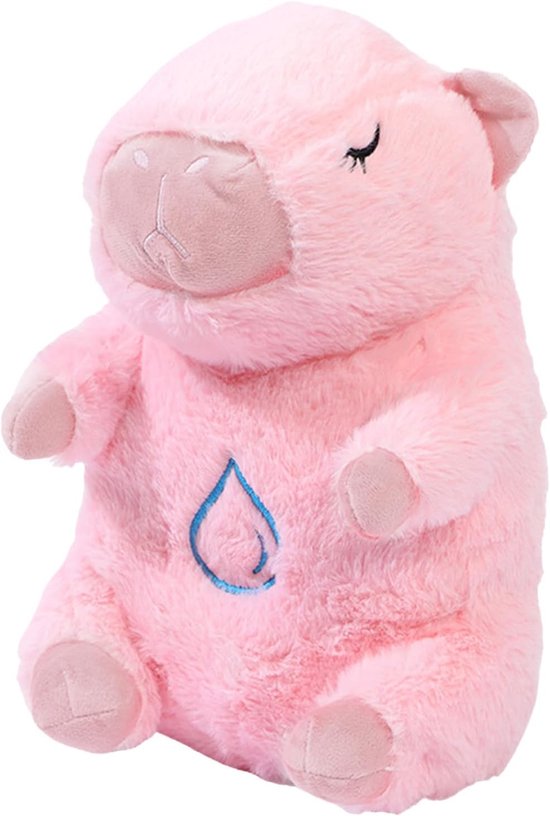 Capybara Knuffel - Ademend Pluche Dier - Rustgevende Slaapmaat - Hartslag Muziek Functie - 30 Cm - Roze