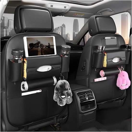 Car Seat Organizer - Luxe Autostoel Organizer - Voor in de Auto - Autostoel - Stoel - Organizer - PU Leer - Hoogwaardige kwaliteit - Handig voor op Reis