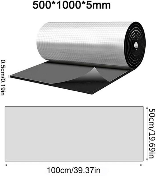 Car Sound Shield Serie - Zelfklevende Geluidsisolatiemat voor Auto - 5 mm - Warmte- & Geluidsdemping - Eenvoudige Montage van Merkloos