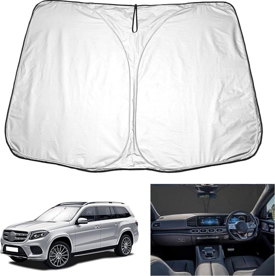 Car Sun Shade Compatible with Mercedes-Benz C-Class W205 S205 C205 - Folding Windscreen Sun Protection - UV Protection and Dust Protection van Sontal