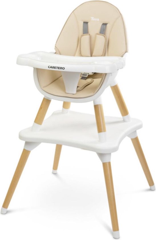 Caratero Tuva Houten kinderstoel - 2 in 1 - kinderstoeltje- eetstoel - voedingsstoel DARK GREEN van Merkloos