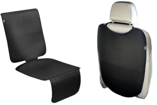Carpassion Autostoel Beschermer Achterkant + Autostoelhoes – Autostoelhoes – Kick Mat - Voorstoelbeschermer – Stoelbeschermer Auto - Zwart