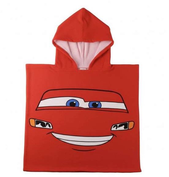 Cars Disney Badponcho - 55 x 110 cm. - Sneldrogend - Lightning McQueen - Handdoek Poncho van Merkloos