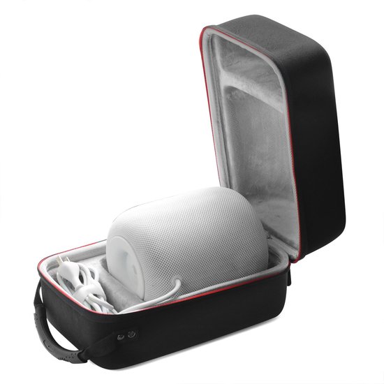 Case2go - Opbergtas geschikt voor Apple HomePod - Draagbare Opberghoes - Ruimte voor Oplader - Zwart van Case2go