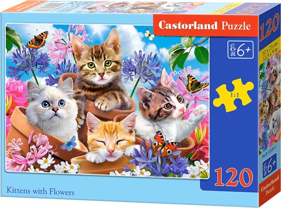 Castorland Katten met Bloemen - Puzzel 120 stukjes van Castorland