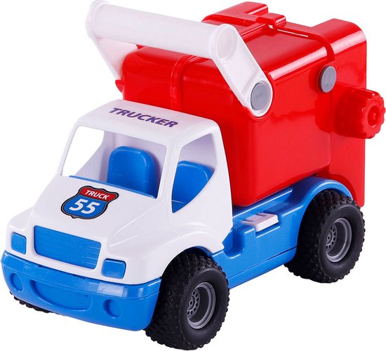 Cavallino Toys Cavallino Grip Vuilniswagen met Rubberbanden, 29cm van Cavallino Toys