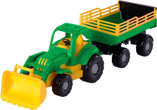 Cavallino Toys Cavallino Klassieke Tractor met Kiep Aanhangwagen, 66cm van Cavallino Toys