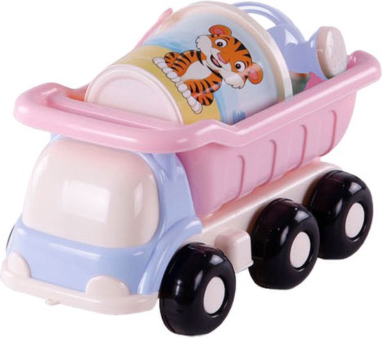 Cavallino Toys Cavallino Strand Kiepwagen met Emmerset Roze, 5dlg. van Cavallino Toys