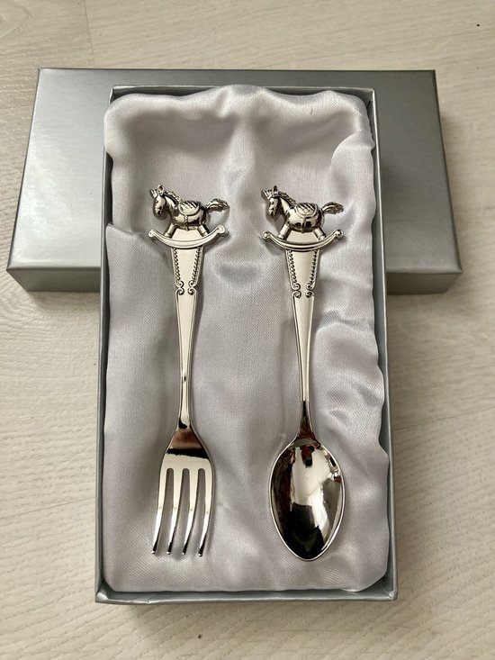 Celebrations - Hello Baby - Bestek set - Silverplated Cutlery Set - Verzilverd - Zilver - Baby Gift - Baby kado - Baby cadeau - Doop - Baby shower-Kinderbestek