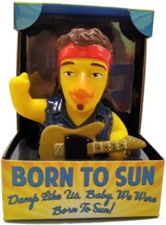 CelebriDucks BORN TO SUN Duck   Badeendje  Bruce Springsteen  'Damp like us. Baby, we were born to sun! van CelebriDucks