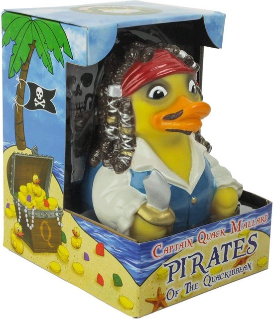CelebriDucks Captain Quack Mallard, Pirate of the Quackibbean  jack sparrow  11cm  bekendste badeendjes merk uit de USA van CelebriDucks