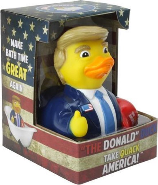 CELEBRIDUCKS "THE DONALD" DUCK TRUMP RUBBER DUCK  11cm  bekendste badeendjes merk uit de USA   TRUMP Fans dont like BIDEN  ...  Take Quack America and Make Bath Time Great Again! van CelebriDucks