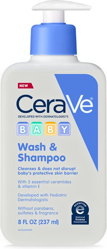 CeraVe Baby Wash & Shampoo  - Geur- parabenen- en sulfaatvrije shampoo - 237ml van CeraVe