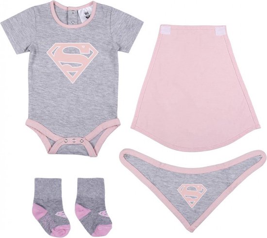 Cerda Group Dc Superhero Girls Body Met Korte Mouwen 4 Stukken Grijs 6-12 Months van Cerda Group