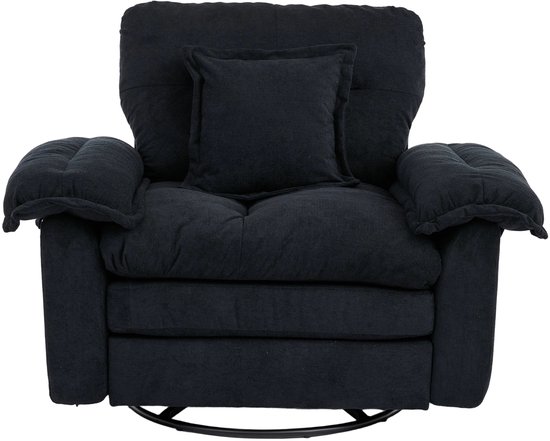 Chenille Draaifauteuil 360° - Oversized Leesfauteuil - Accentstoel met Steunkussen - Gestoffeerde Lounge Fauteuil voor Slaapkamer/Woonkamer/Kinderkamer van Merkloos