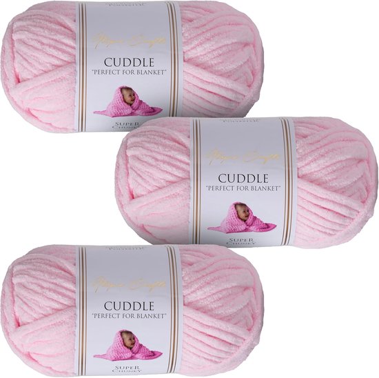 Chenille Garen - Zacht Garen - Knuffels Maken - Super Grof - 300 gram - Baby Roze