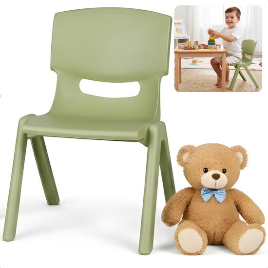 Cheqo® Kinderstoeltje - Kinderstoel - Peuterstoeltje - Peuterstoel - Kinderstoel Groen - Kinderstoel Kind - Stoel voor Kinderen - Kinderstoel 3 Jaar - Kinderstoel Tuin - Kinderstoel Buiten - Kinderstoel Binnen van Cheqo®