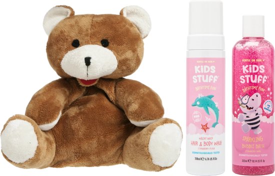 Cherry Belly Kersenpitknuffel Beer & Kids Stuff Bad Roze - Kids Stuff Bubble Bath Sparkling - Kids Stuff Hair & Body Wash Wacky Whip - Cherry Belly Warmteknuffel Varkentje van $