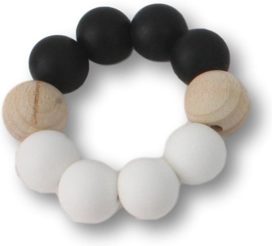 Chewies & More Bijtspeeltje Basic zwart met wit 1. Zwart + 9. Wit van Chewies & More