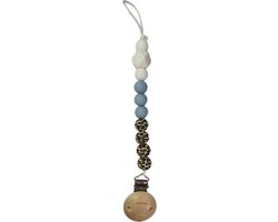 Chewies & More Silicone Speenkoord Leopard/Baby Blue/White 0m+ van Chewies & More