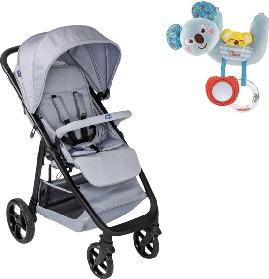 Chicco bundel - Buggy Multiride - Light Grey & Rammelaar - Koalabeer - Te bevestigen aan kinderwagen van Chicco
