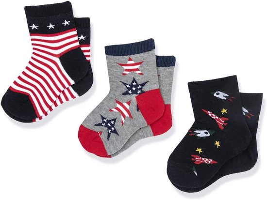 Chicco Cotton Short Socks Set Unisex - Kids and Teens Socks (3-Pack), Blue
