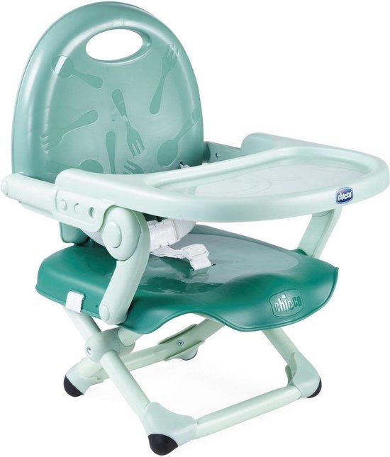 Chicco Pocket Snack Junior - Stoelverhoger voor kinderen - Baby eetstoel - Stabiele riemen - Groen van Chicco