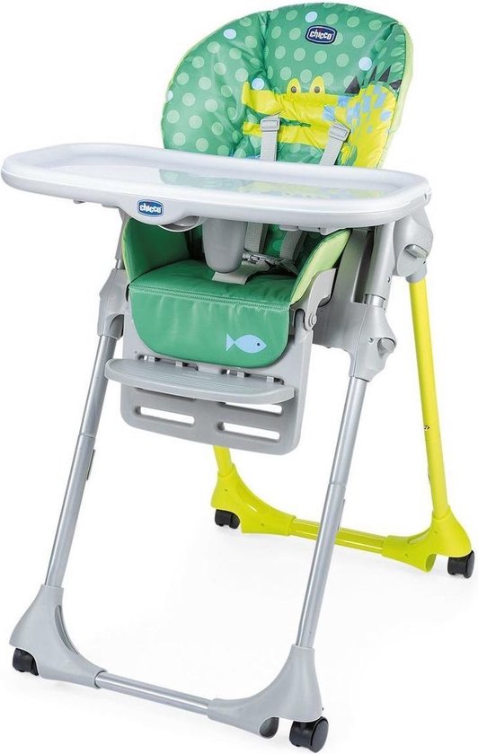 Chicco Polly Easy Kinderstoel - Inklapbare baby eetstoel - Met stoelverkleiner - Hoogte verstelbaar - Crocodille van Chicco